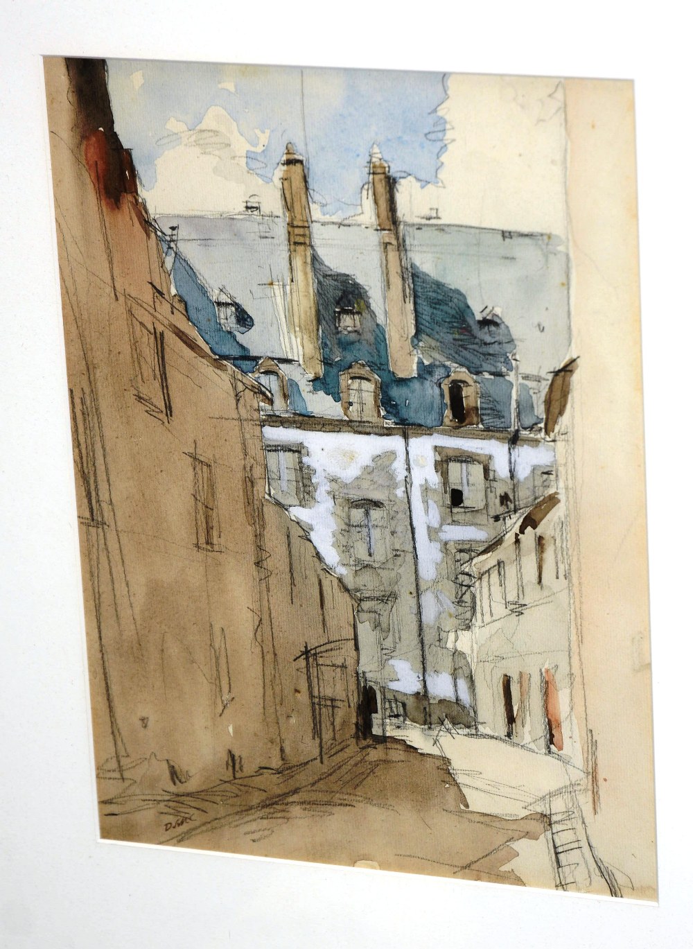 Dougal Sutherland MacCall, (1859-1949)
'Roof at Dinan'
Pencil and watercolour, signed bottom left