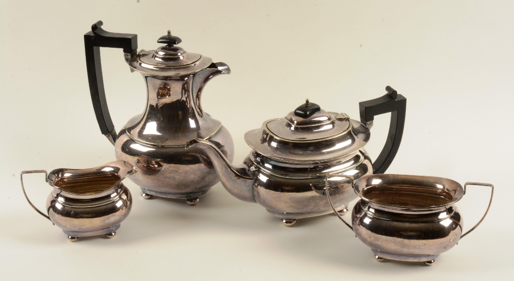 A 20th century four piece Epns tea set comprising of coffee pot, tea pot, milk and sugar (4)