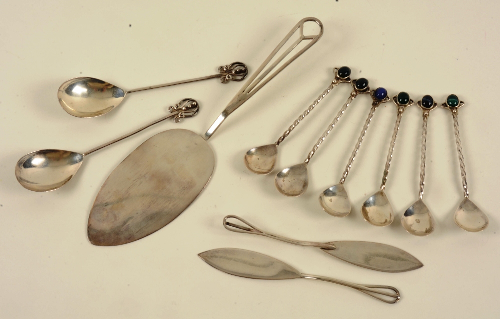 Collection of early 20th century Arts & Crafts cutlery by Frances Dorothy Matthew, comprising of six