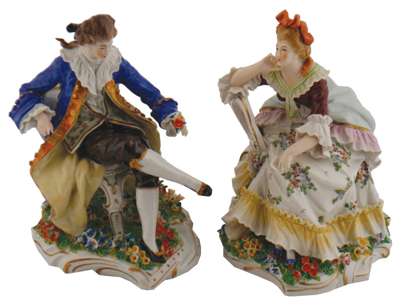 Pair of porcelain figures  21 cm. high