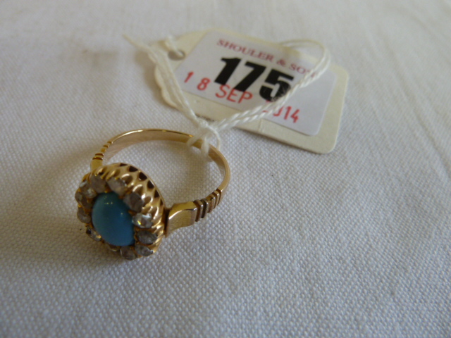 Gold? Turquoise 12 diamond dress ring