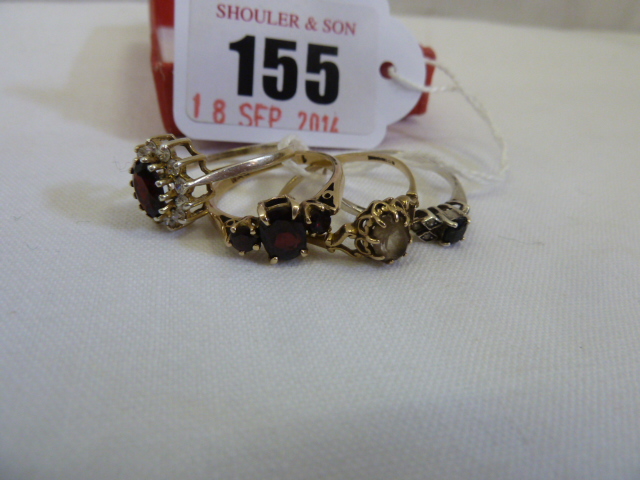 9ct Gold and Silver dress rings (4)