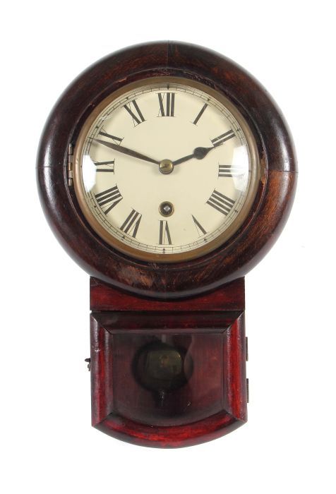 Wanduhr England, Anfang 20. Jh., sog. "Drop Case", Messingwerk, Papier-Zifferblatt mit römischen