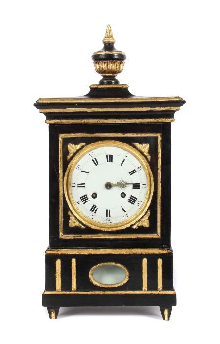 Klassizistische Kaminuhr Münchweier, Anfang 19. Jh., Uhrenmacher Johann Georg Fehrenbach, Holz
