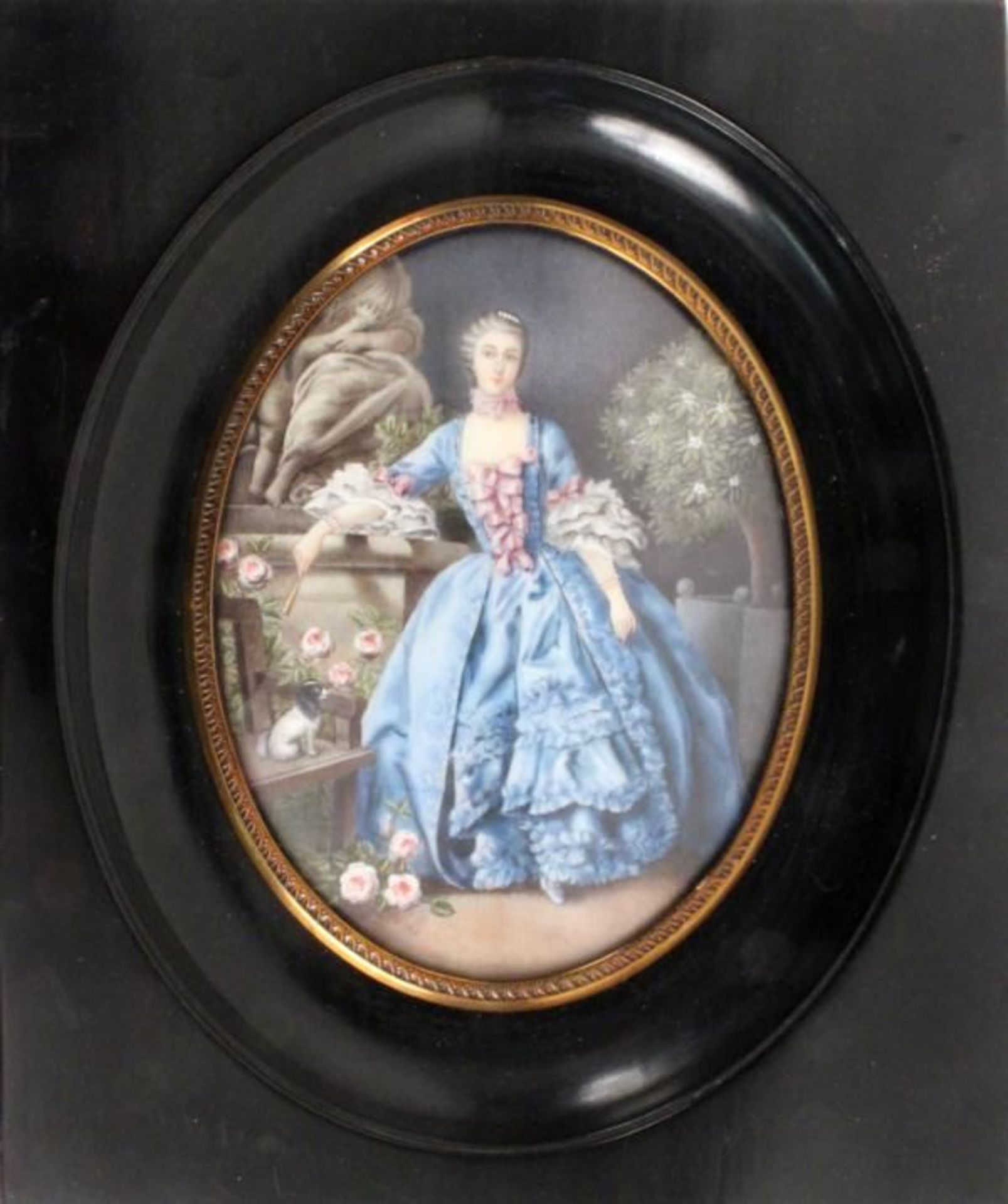A MINIATURE after Francois Boucher (Paris 1703-1770) ''Madame de Pompadour'', colourful painted on