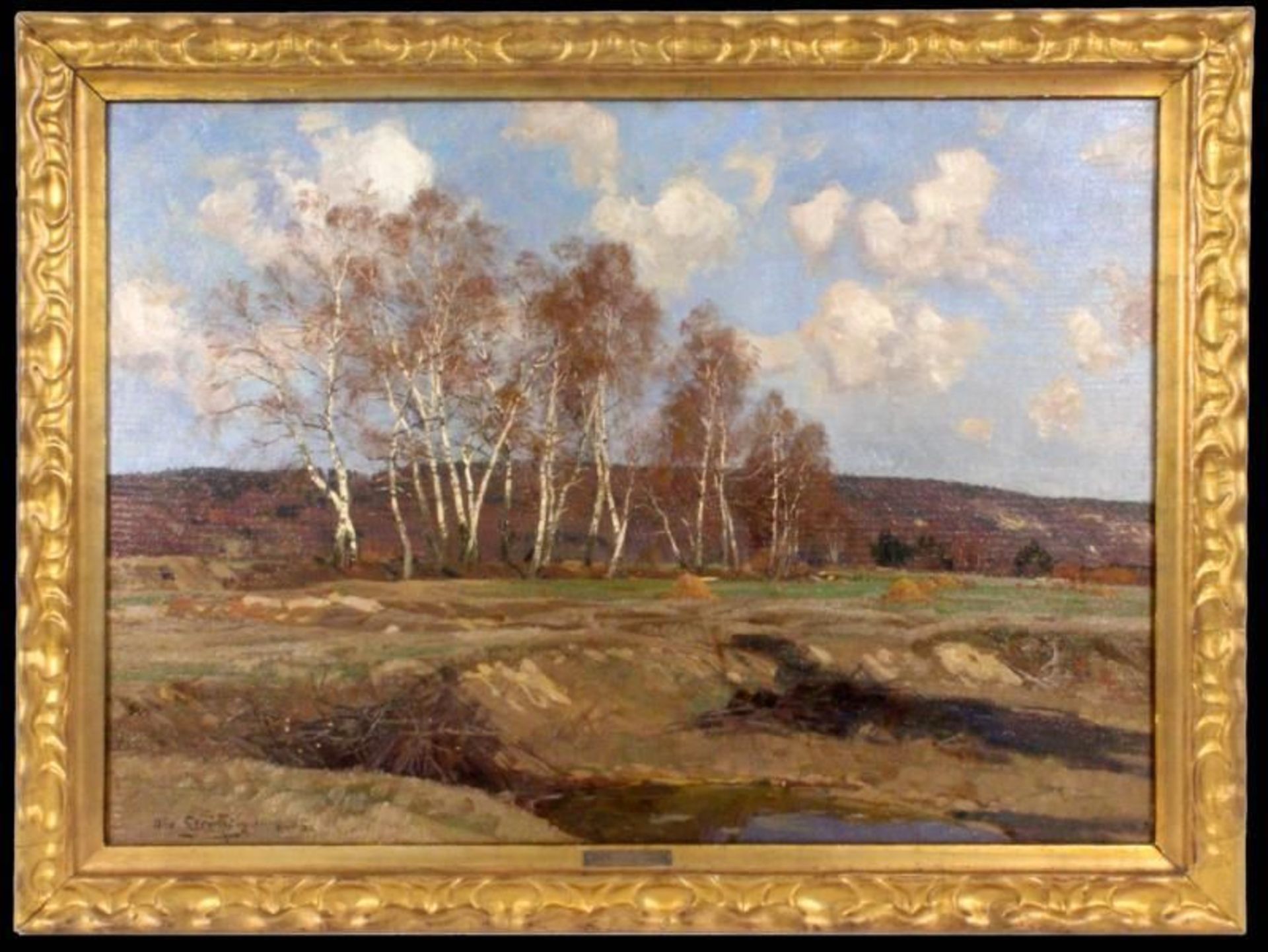 STRÜTZEL, OTTO Dessau 1855 - 1930 München ''Early Spring with birch trees'', oil on canvas, signed