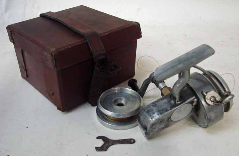 A Hardy`s Altex No 2 Mark V alloy fishing reel, left hand wind, spare spool and original spanner,