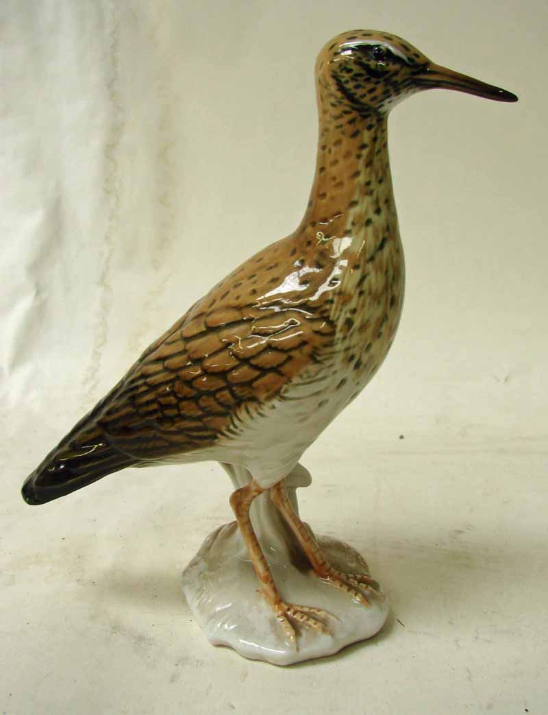 A Karl Ens porcelain model of a Godwit, printed windmill mark to underside, 17.5cm high