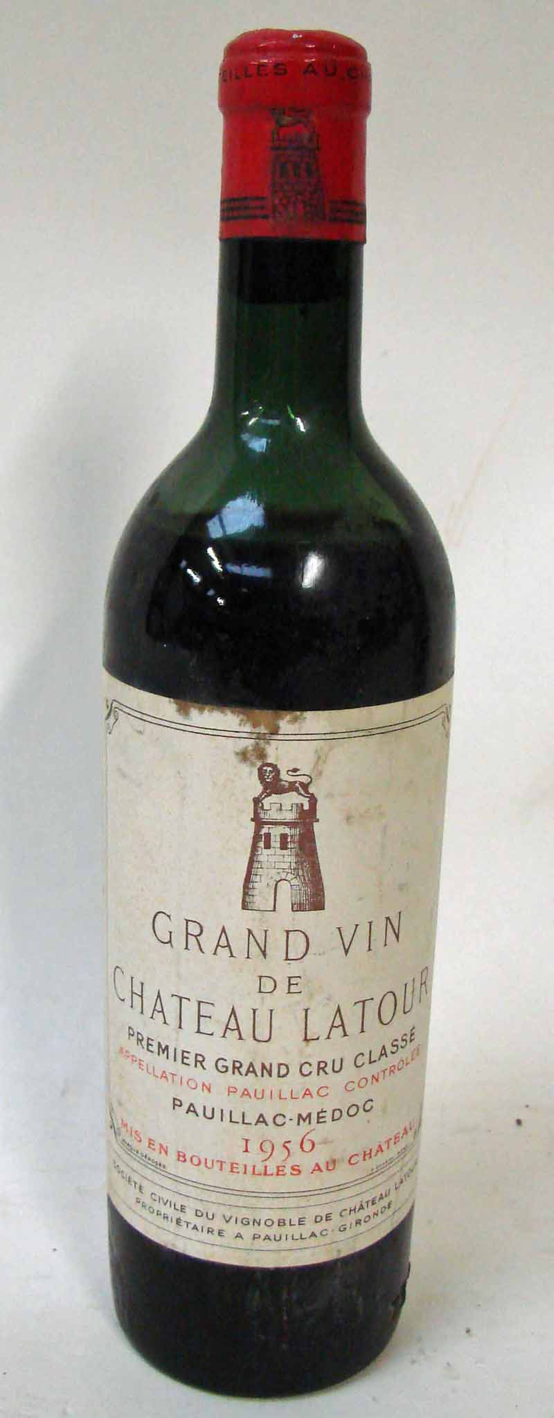 Grand Vin de Chateau Latour, Premier Grand Cru Classé, Pauillac Medoc 1956, one bottle