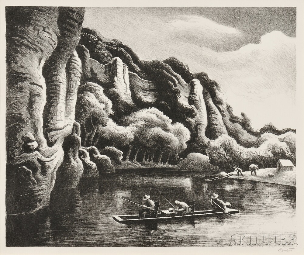 Thomas Hart Benton (American, 1889-1975)Making Camp, 1972, edition of 250, published by Associated