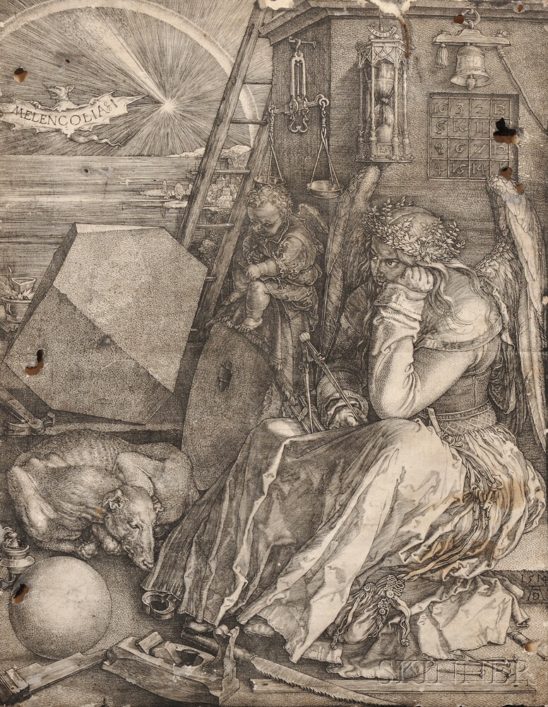 Albrecht Dürer (German, 1471-1528)Melancholia, 1514 (Bartsch, 74; Meder, II/II; Hollstein, 75 IIa/