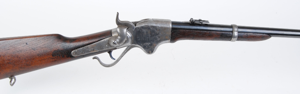 .52 (rf) Spencer repeating carbine, c.1865, underlever action, 22 ins barrel, seven round tubular