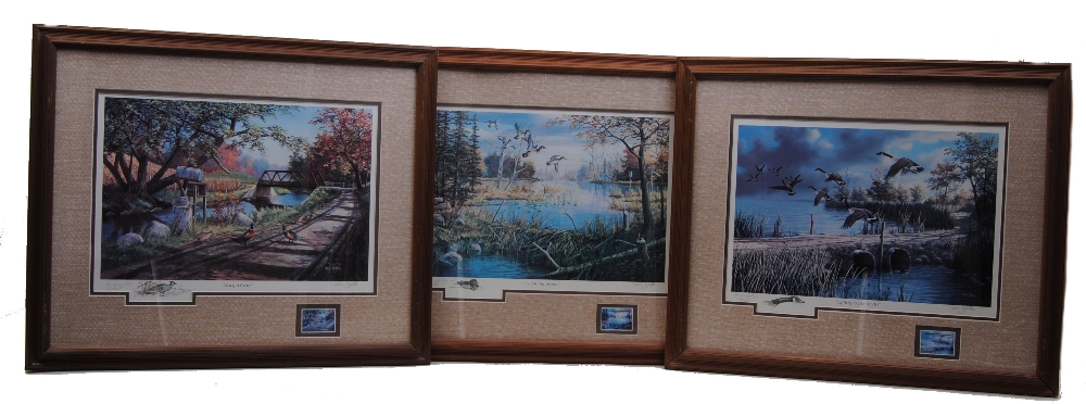 Three prints: Geese, Ducks and Pheasants by Ken Zylla