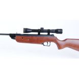 .22 Webley Sport, break barrel air rifle (split to forend) with 4 x 32 Webley scope, no.20828-05