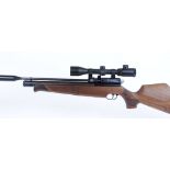 .177 Air Arms S410 Carbine, pre-charged air rifle with figured Monte Carlo stock, silencer, three