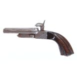 11mm Pinfire double barrel pistol by Domingo Alberdi, drop down rifled barrels, concealed