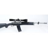 .223 Ruger (M14 copy) straight pull bolt action, multi shot magazine, black synthetic stock, 4 x