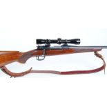 .270 Musgrave Mauser 98, bolt action, 5 shot magazine, Monte carlo stock, leather sling, 3 x 9