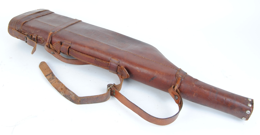 Leather leg o mutton gun case for 28 ins barrels