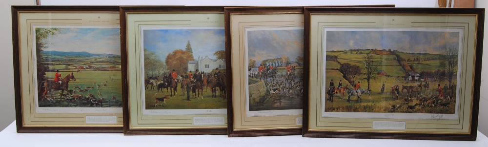 The Wynnstay Collection of 8 signed framed and glazed coloured Hunting Prints by various artists