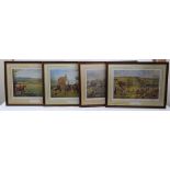 The Wynnstay Collection of 8 signed framed and glazed coloured Hunting Prints by various artists