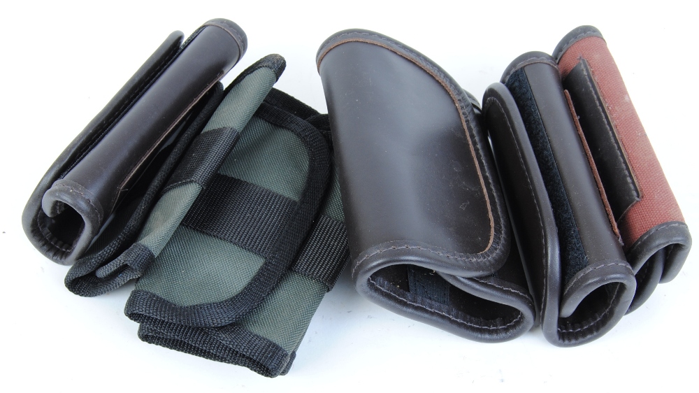 Assorted leather, canvas and nylon choke pouches