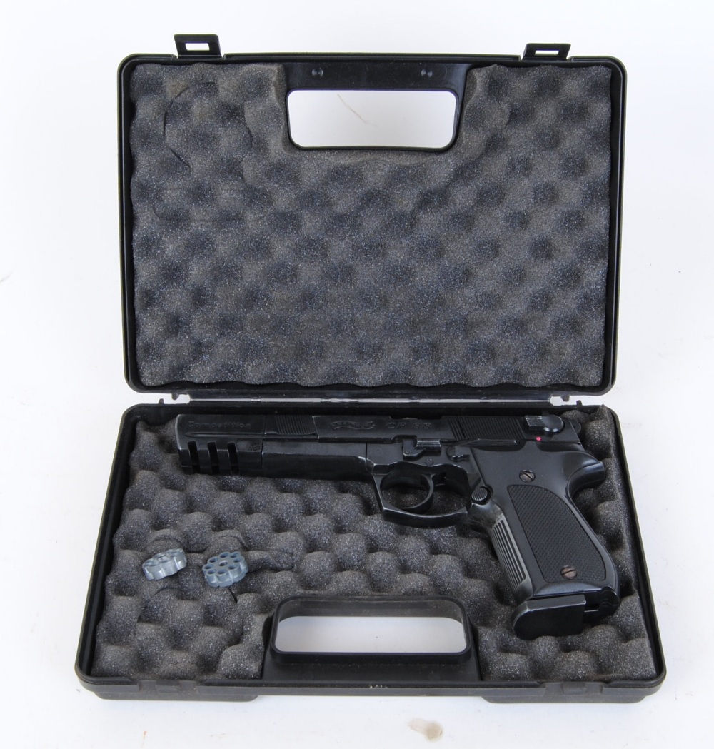 ".177 Walther Model CP88 Competition, with two 8 shot magazines, no.A8408601 in black plastic case "