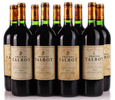 Chateau Talbot 1993 Saint Julien. Fourth Growth. Perfect fill level (HF). Very stained labels 9
