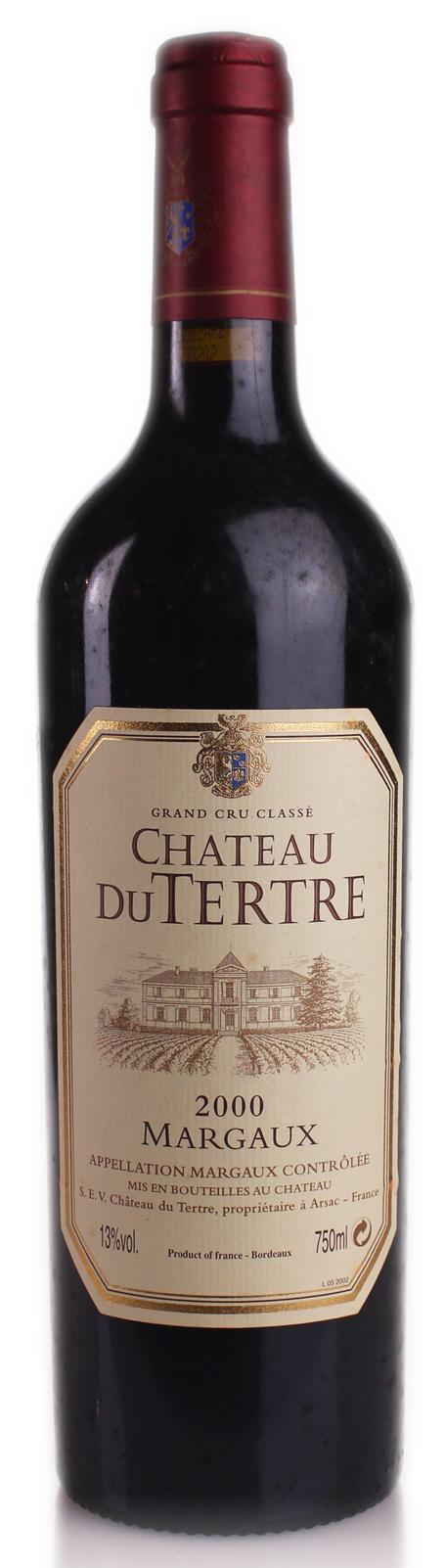 Chateau Du Tertre 2000 Margaux. Fifth Growth. Perfect fill level (HF). Good label. 1 bottle (