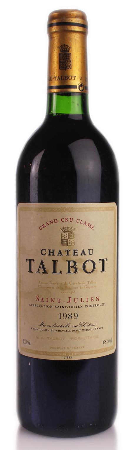 Chateau Talbot 1989 Saint Julien. Fourth Growth. Base of Neck. Good label. 1 bottle (75cl). Very