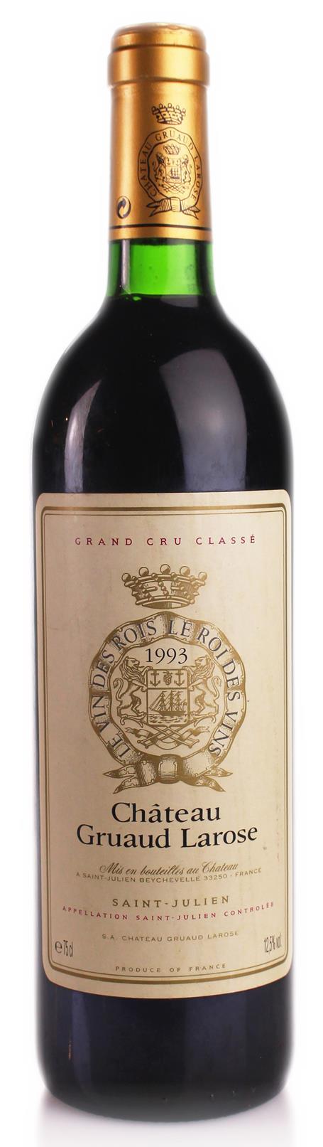 Chateau Gruaud-Larose 1993 Saint Julien. Second Growth Base of Neck (BN). Good label. 1 bottle (