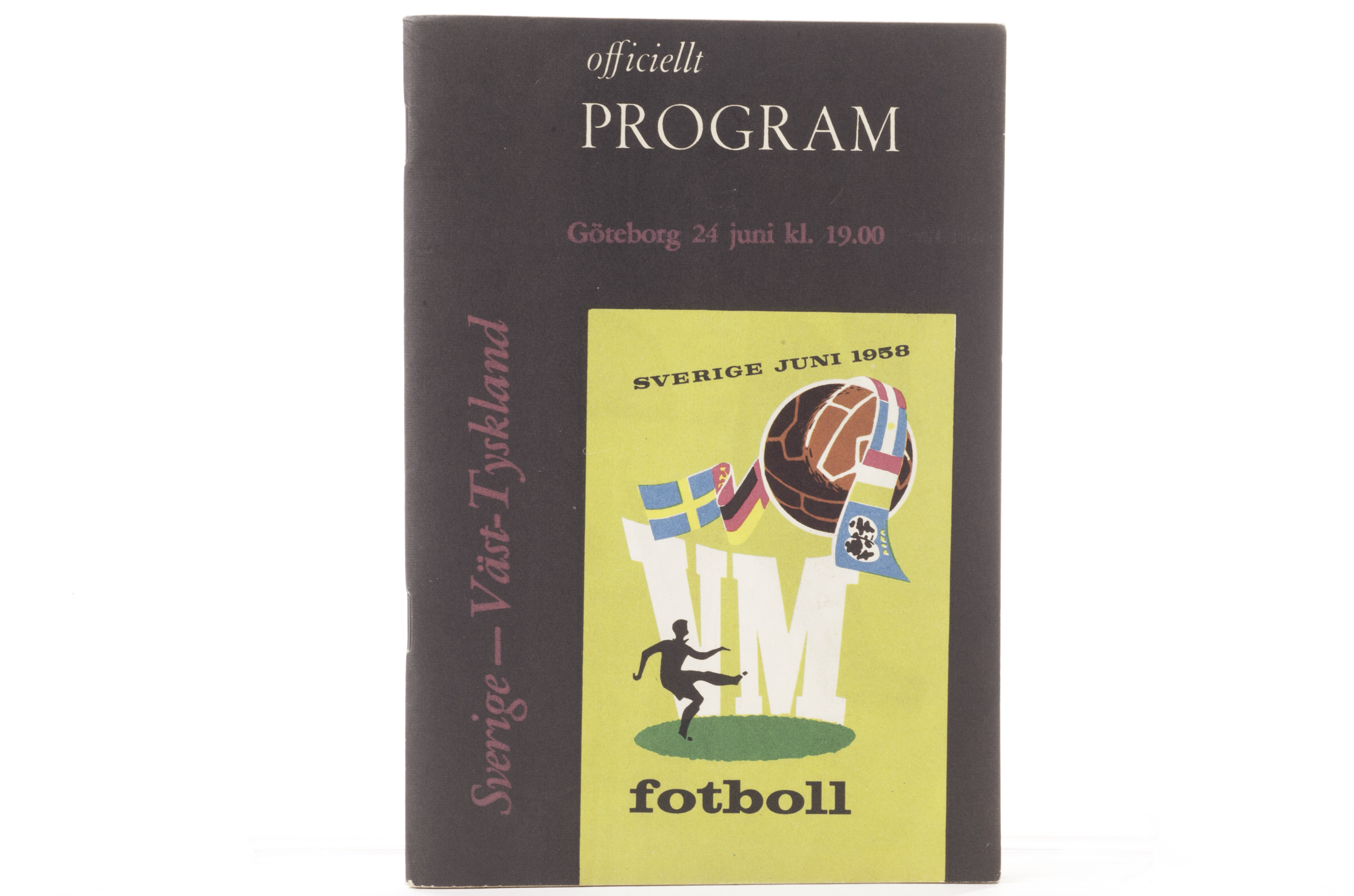 Football programme World Cup, 1958, Brazil v France, 26 June, semi-final game played in Solna,