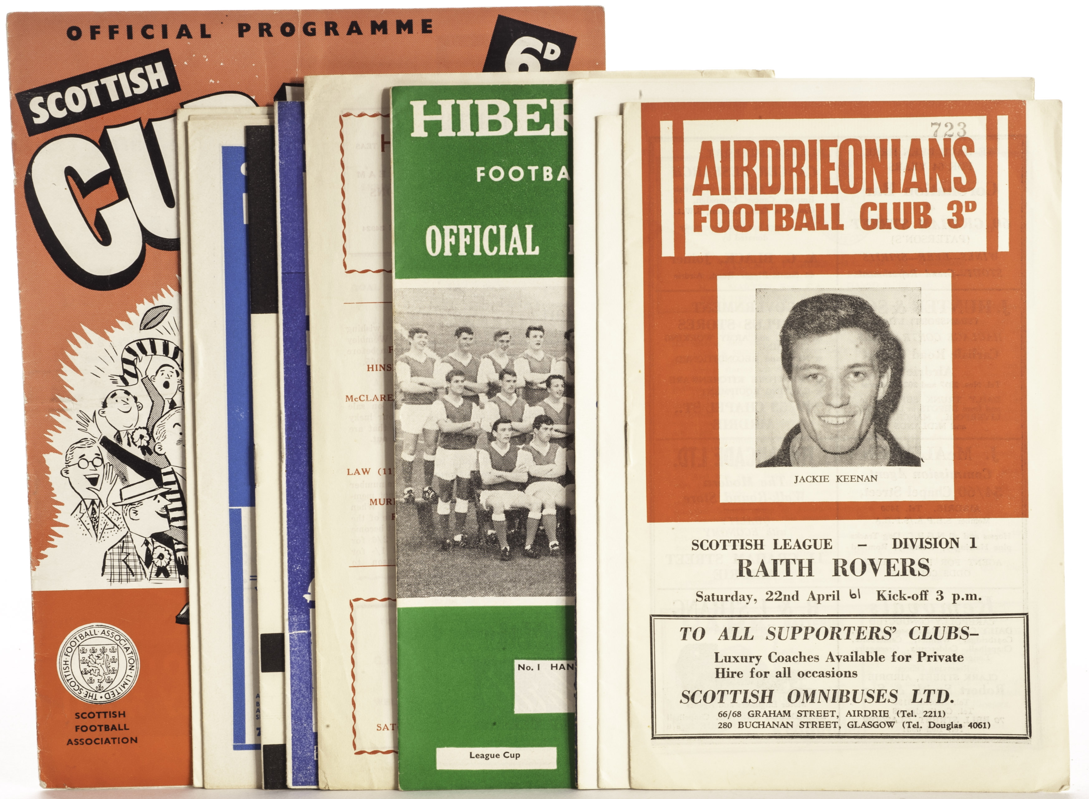 Football programmes Clyde v Hibernian, 26 April 1958, Scottish Cup Final. Sold with a small