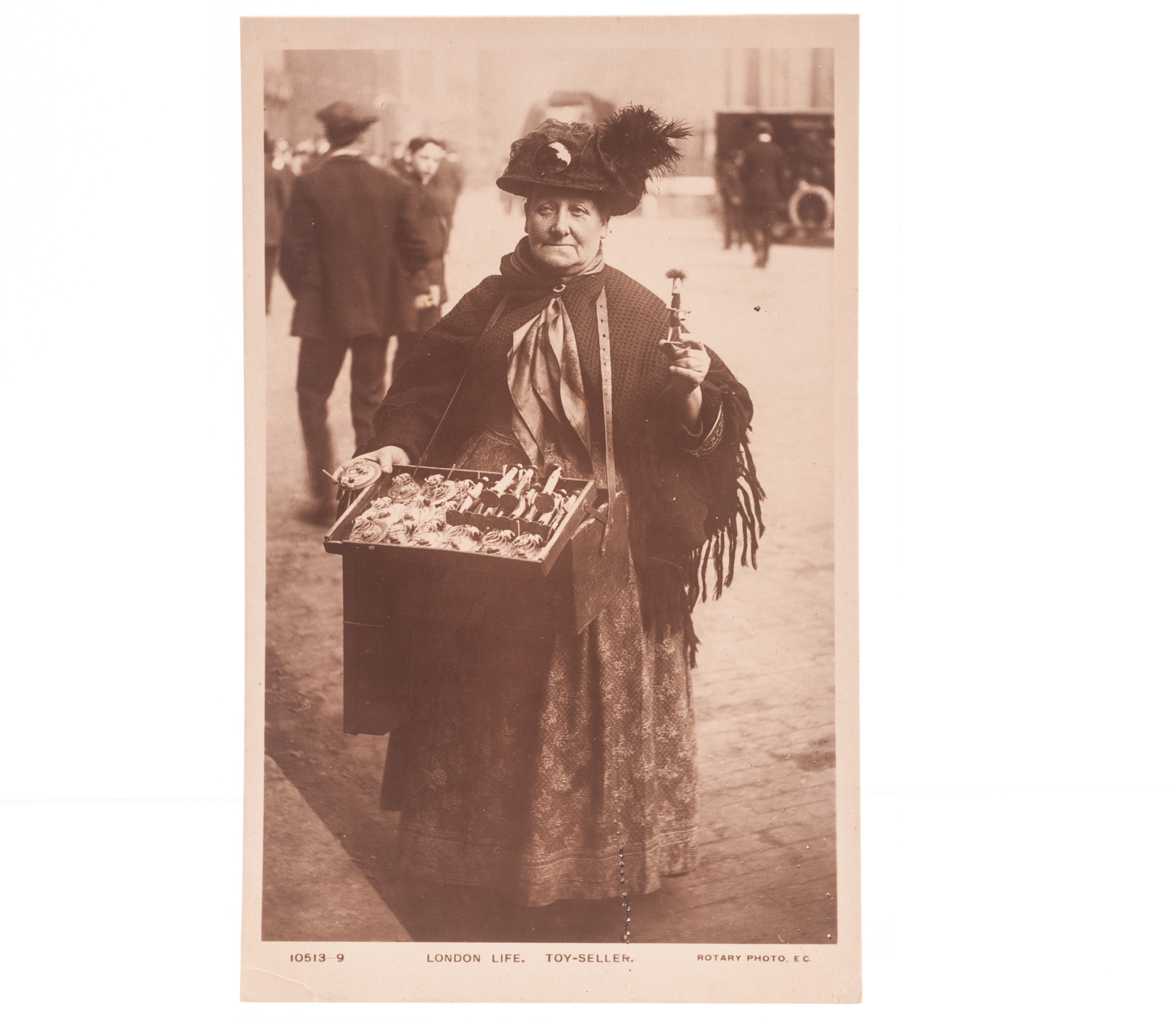 Postcards London Life Series by Rotary, Flower Sellers 10513-18, Toy Sellers (-9), A Woman Pavement
