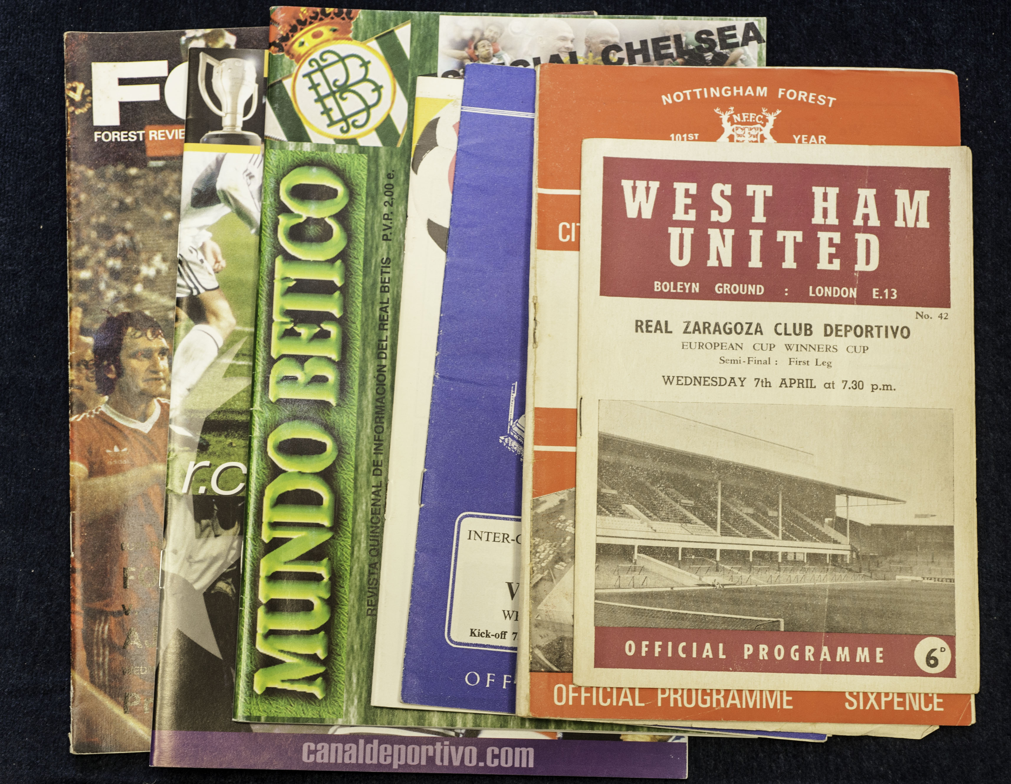 Football programmes European competitions, a selection of 70+ British clubs home and away