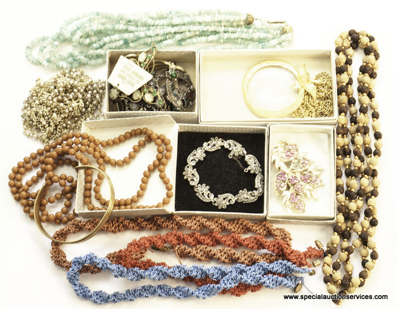 A selection of paste set and other costume jewellery, including a butterfly brooch, simulated