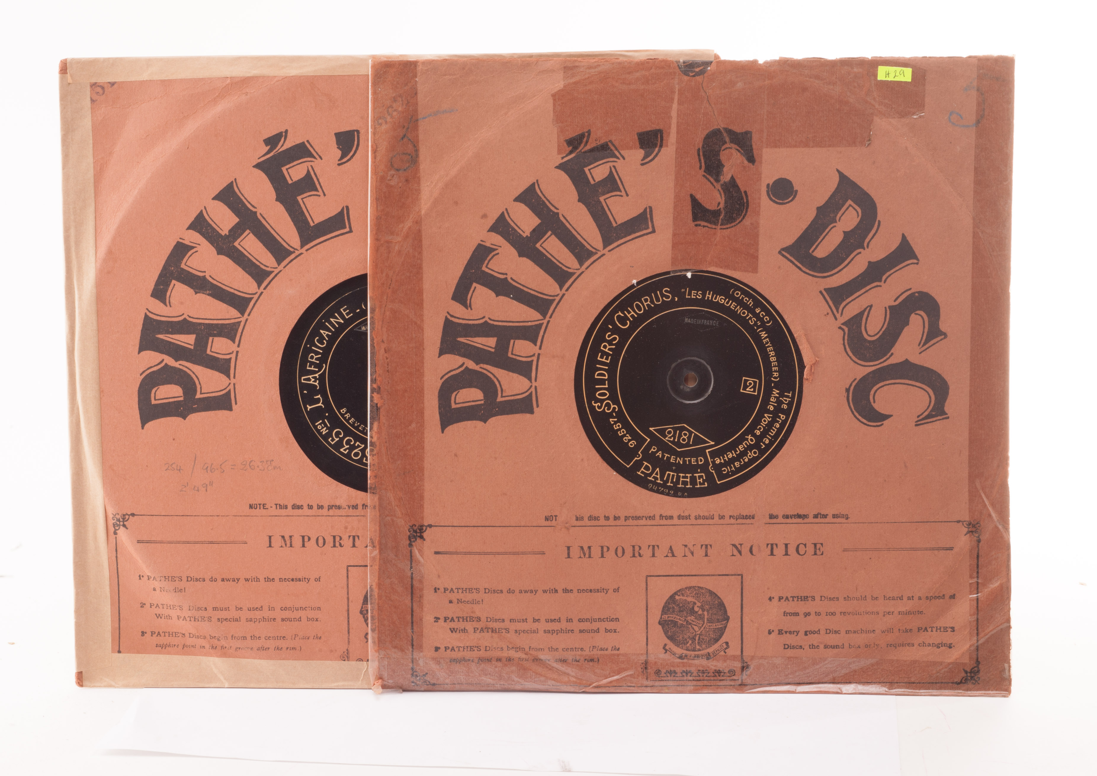 Pathé discs: Nine, 35 cm, band and orchestral, operatic overtures and extracts (9)