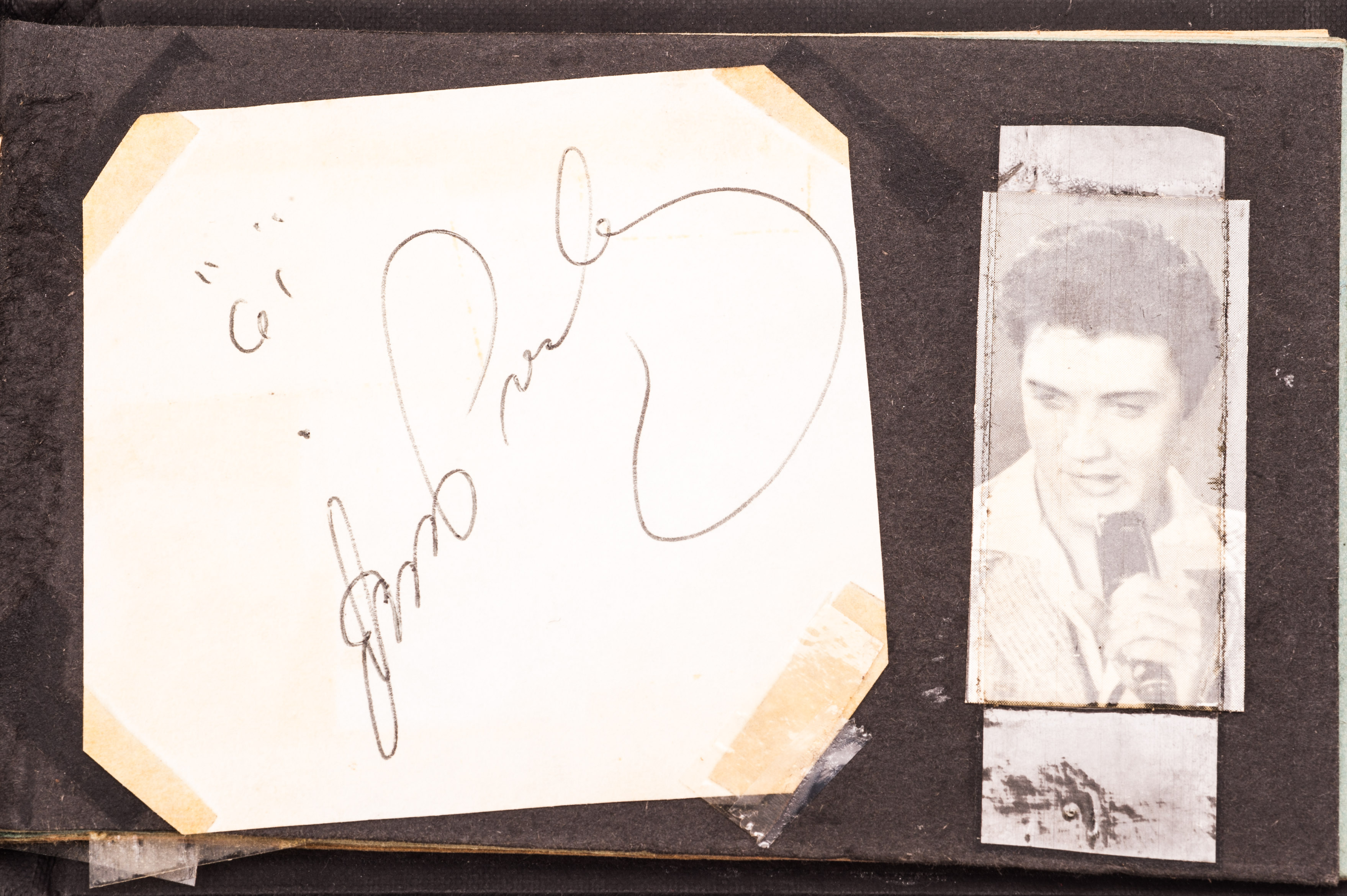 Autograph Album: vintage album, circa 1950s, with signatures including Elvis Presley, Gene Vincent,