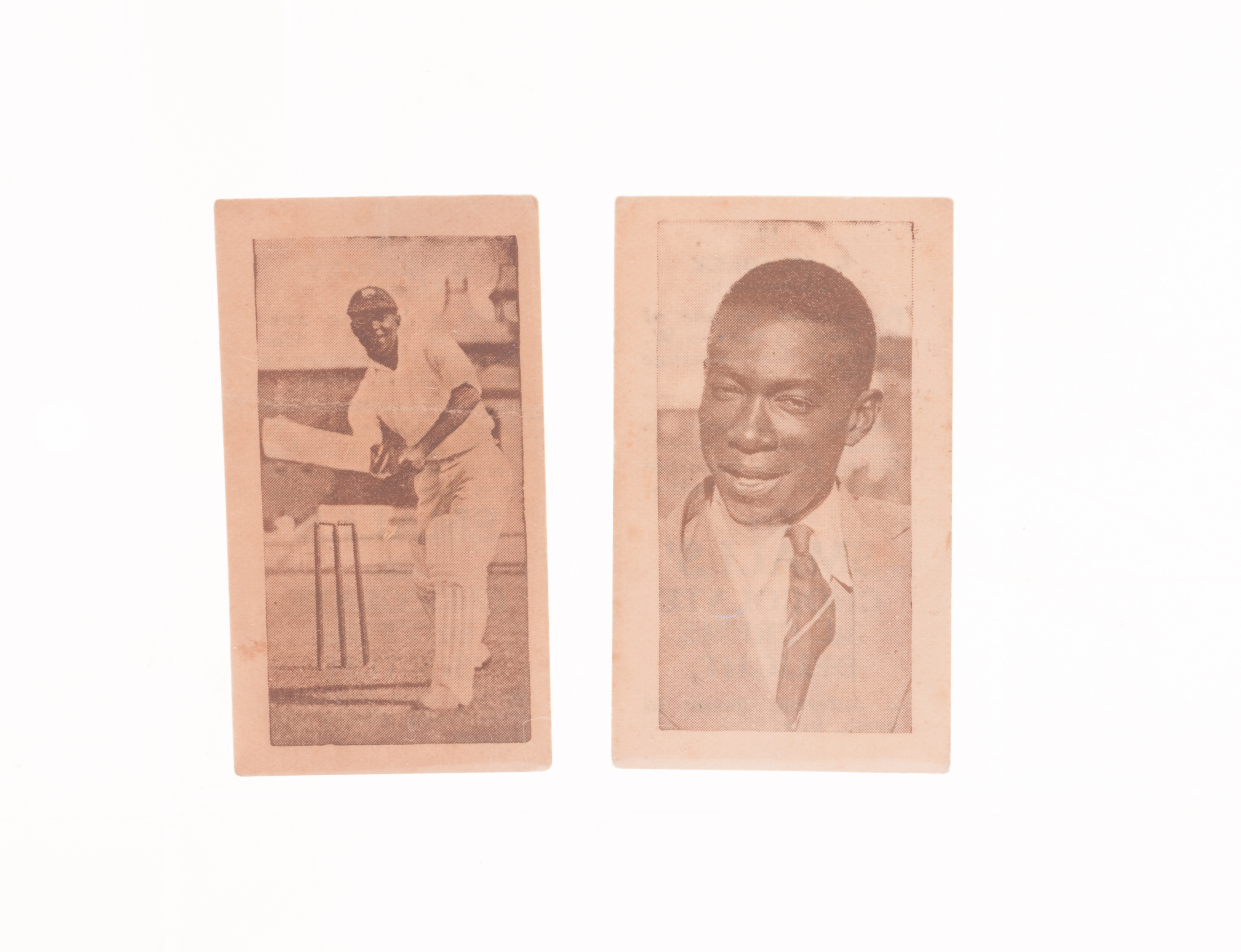 Trade cards: Cricket, Small`s Chocolates, West Indian Cricketers, 7 cards, nos 2, 3, 6, 7, 8, 19 &