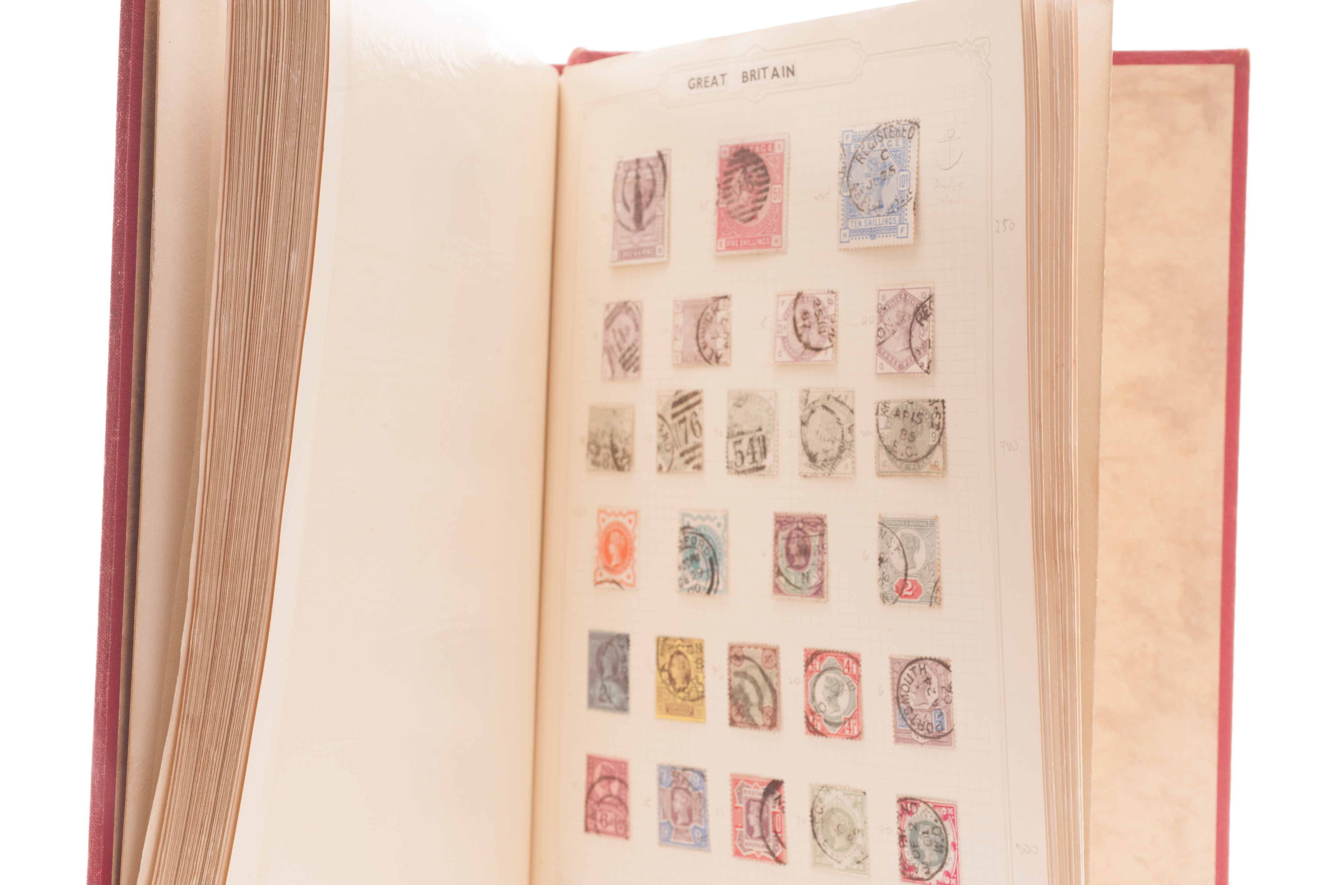 Stamps: Collection in three albums, World selection plus GB from 1873 to 1950s, a few high values