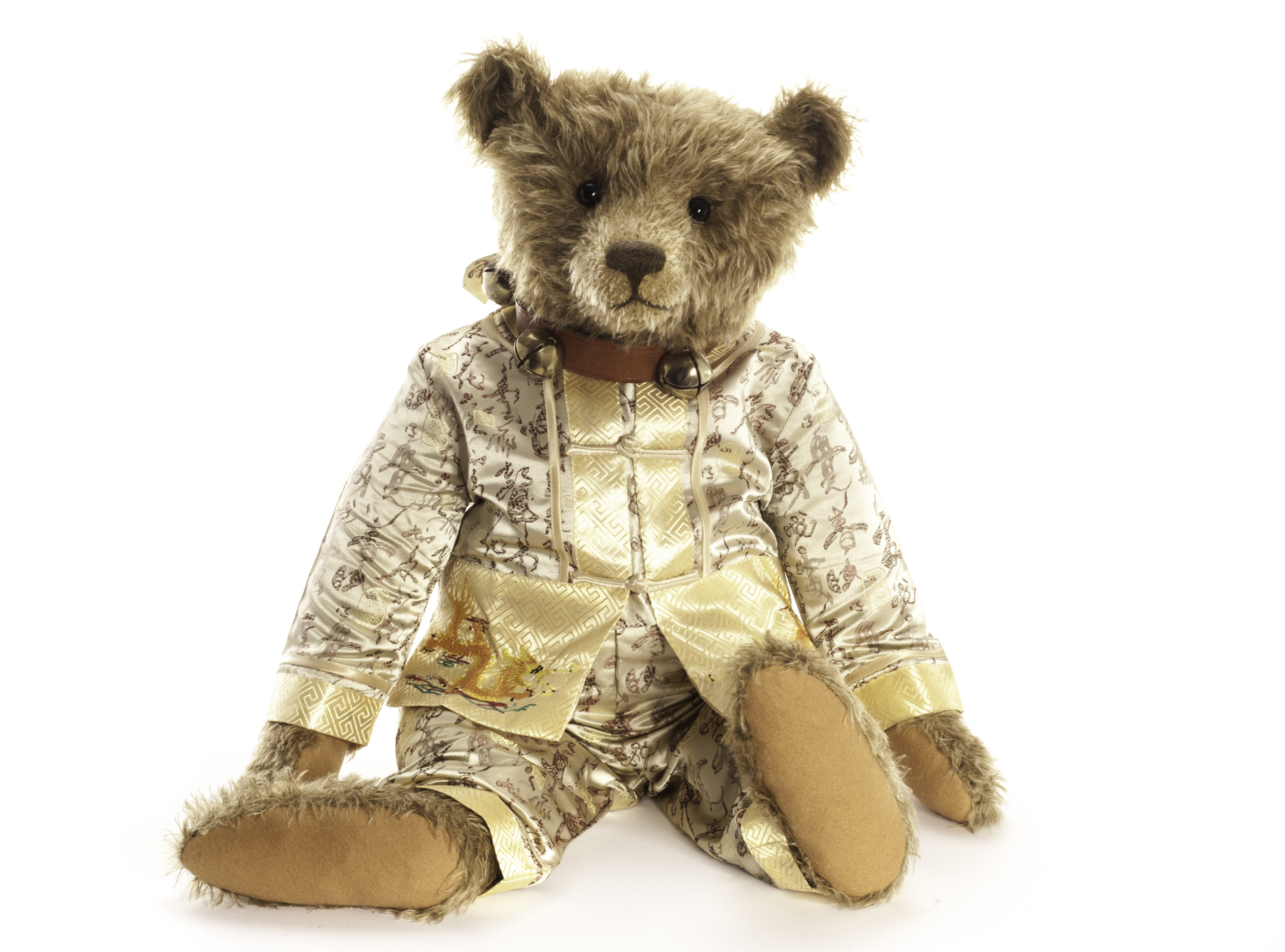 A Stier Bears `Chester` by Kathleen Wallace, No.3 of 10 with label signed by artist, in a bell