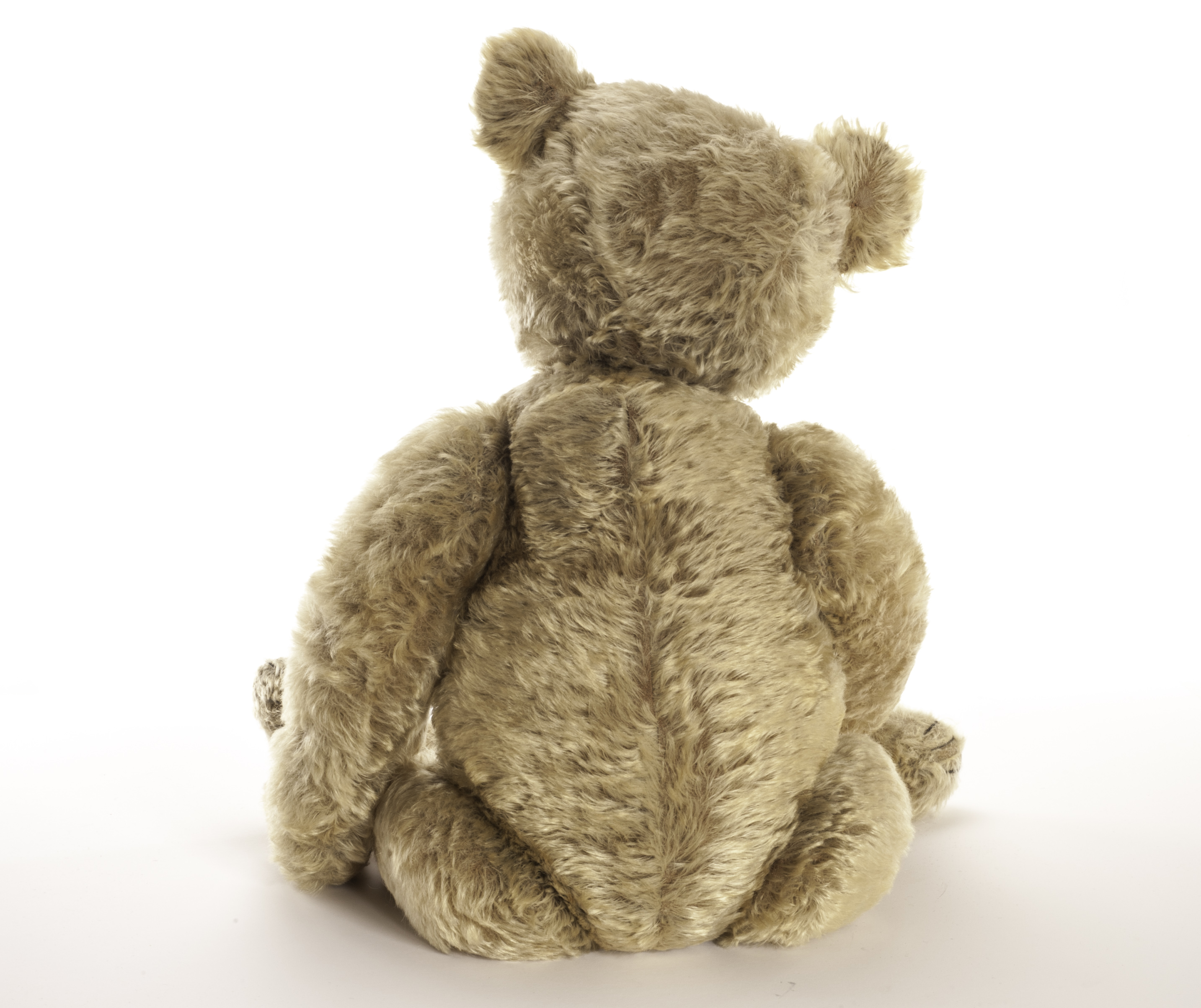 A large early Steiff Teddy Bear, circa 1908, with blonde mohair, back boot button eyes, pronounced - Image 4 of 5