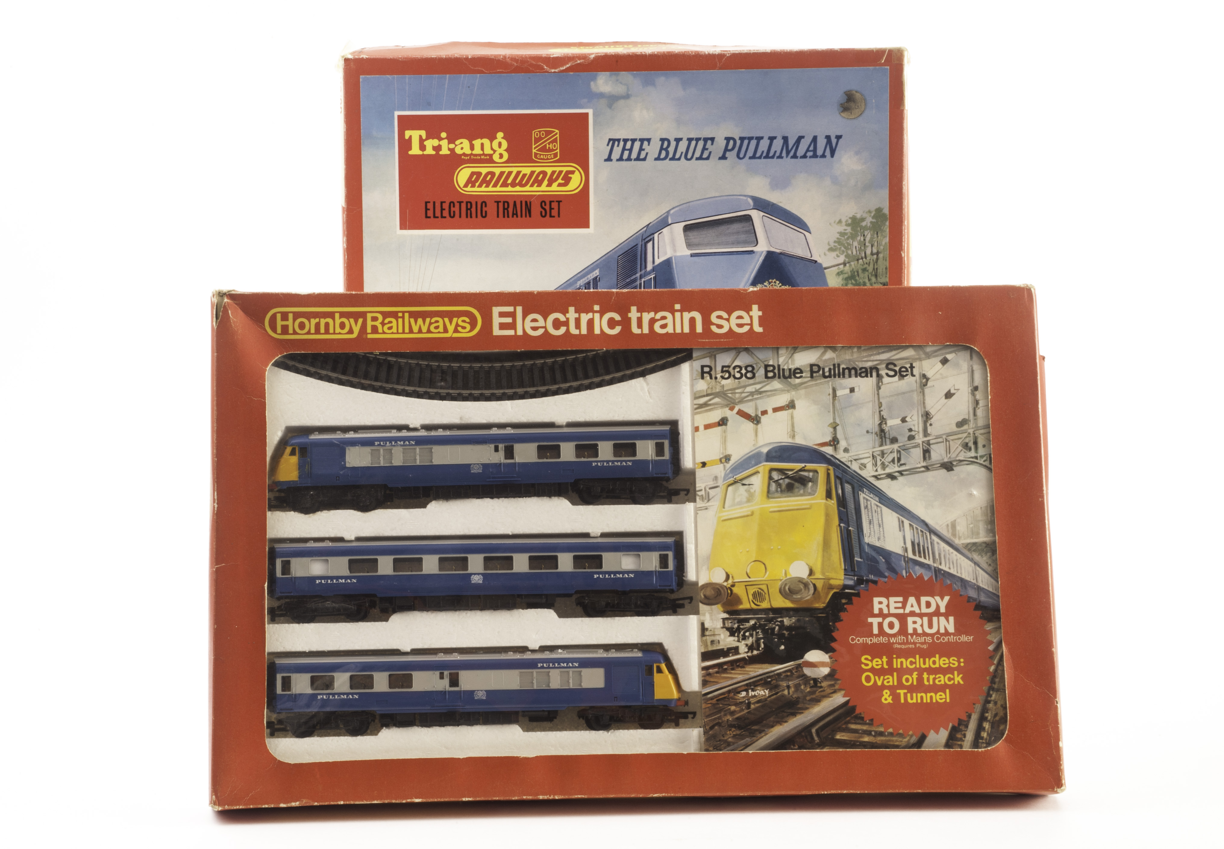 Tri-ang and Hornby 00 Gauge Blue Pullman Train Sets: Tri-ang RS52 with all blue Power, Dummy and