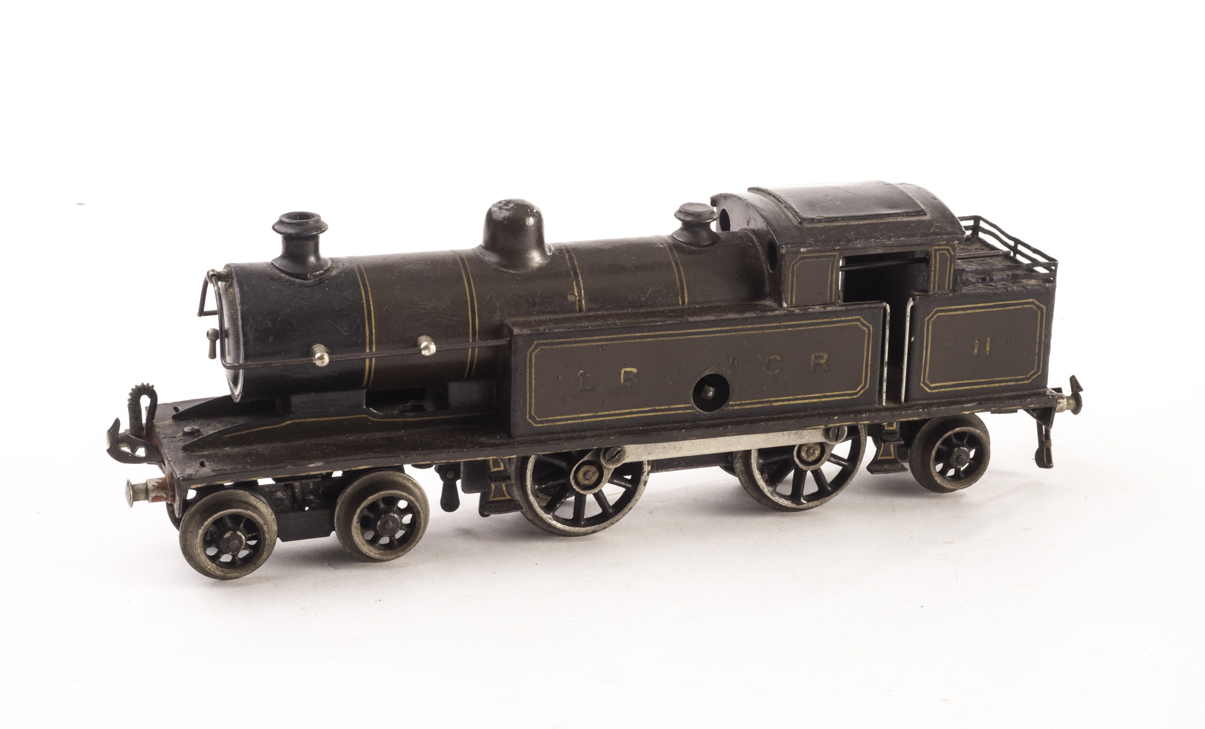 A Bing for Bassett-Lowke 0 Gauge Clockwork LBSCR brown 4-4-2T Locomotive, VG, lacks control knobs