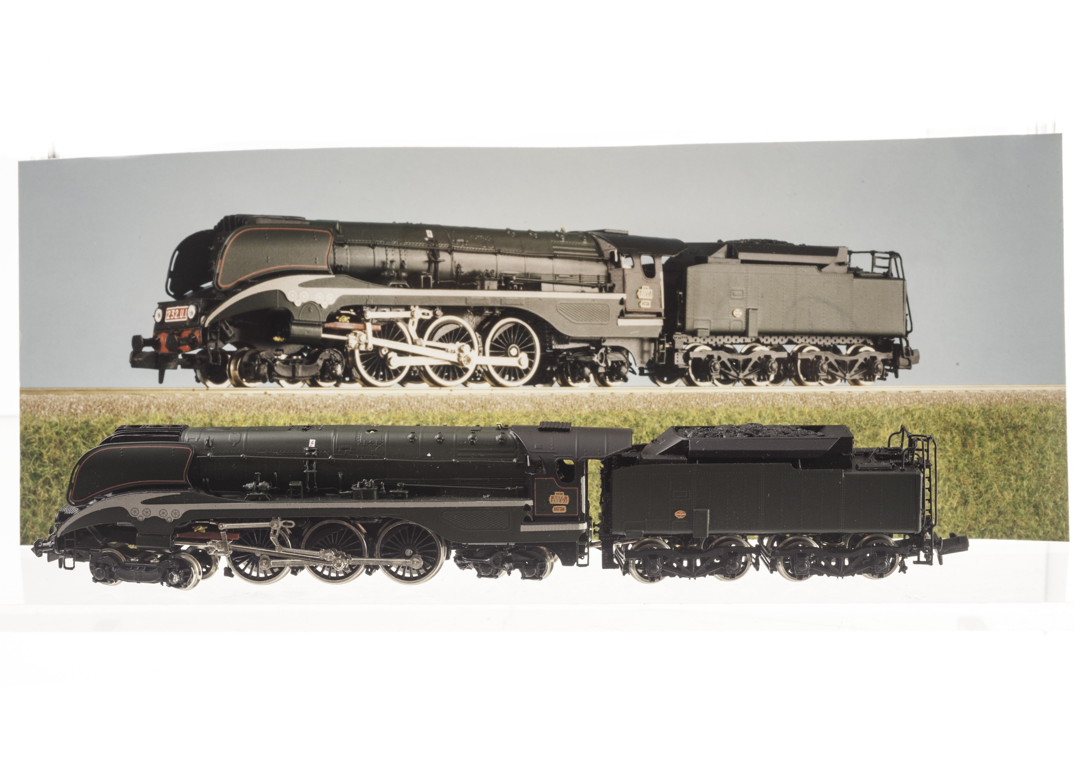 A Fulgurex N Gauge fine scale brass SNCF 232 U1 Del Caso Locomotive and Tender, limited edition of