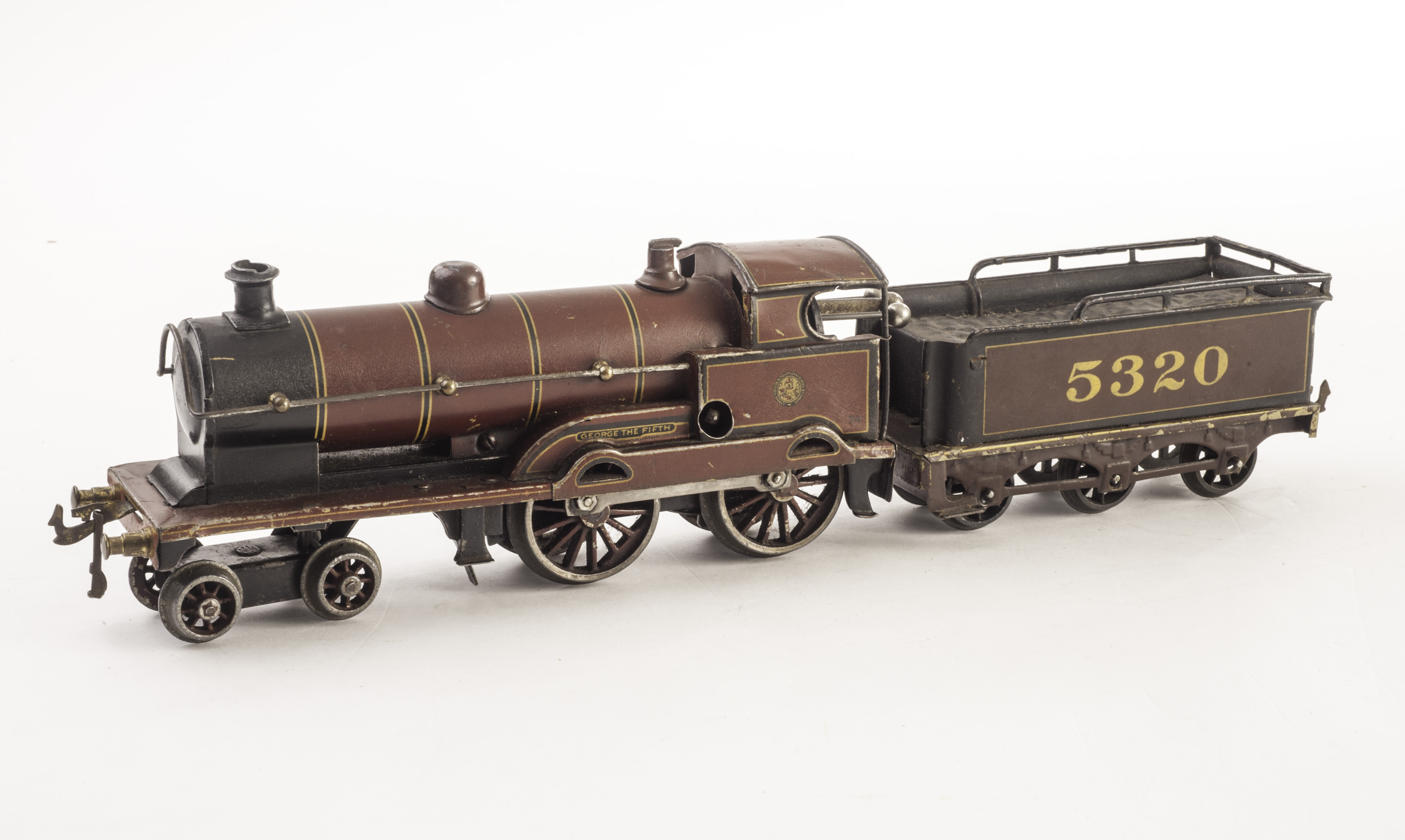 A Bing for Bassett-Lowke 0 Gauge Clockwork LMS crimson lake 4-4-0 ?George The Fifth? Locomotive and