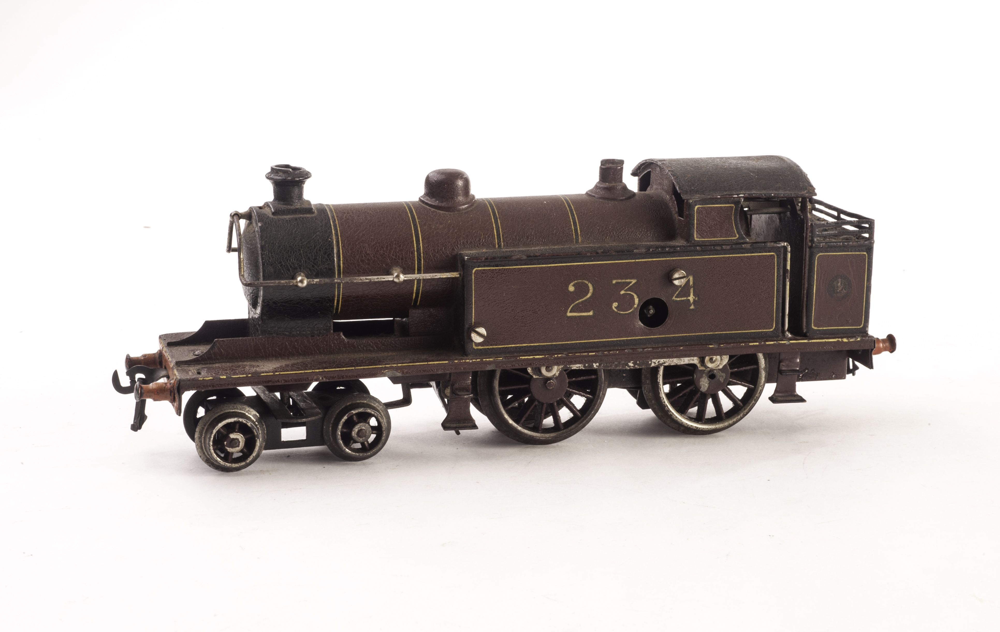 A Bing 0 Gauge Clockwork Midland Railway 4-4-0T No 234 Locomotive, VG, some crazing to paintwork