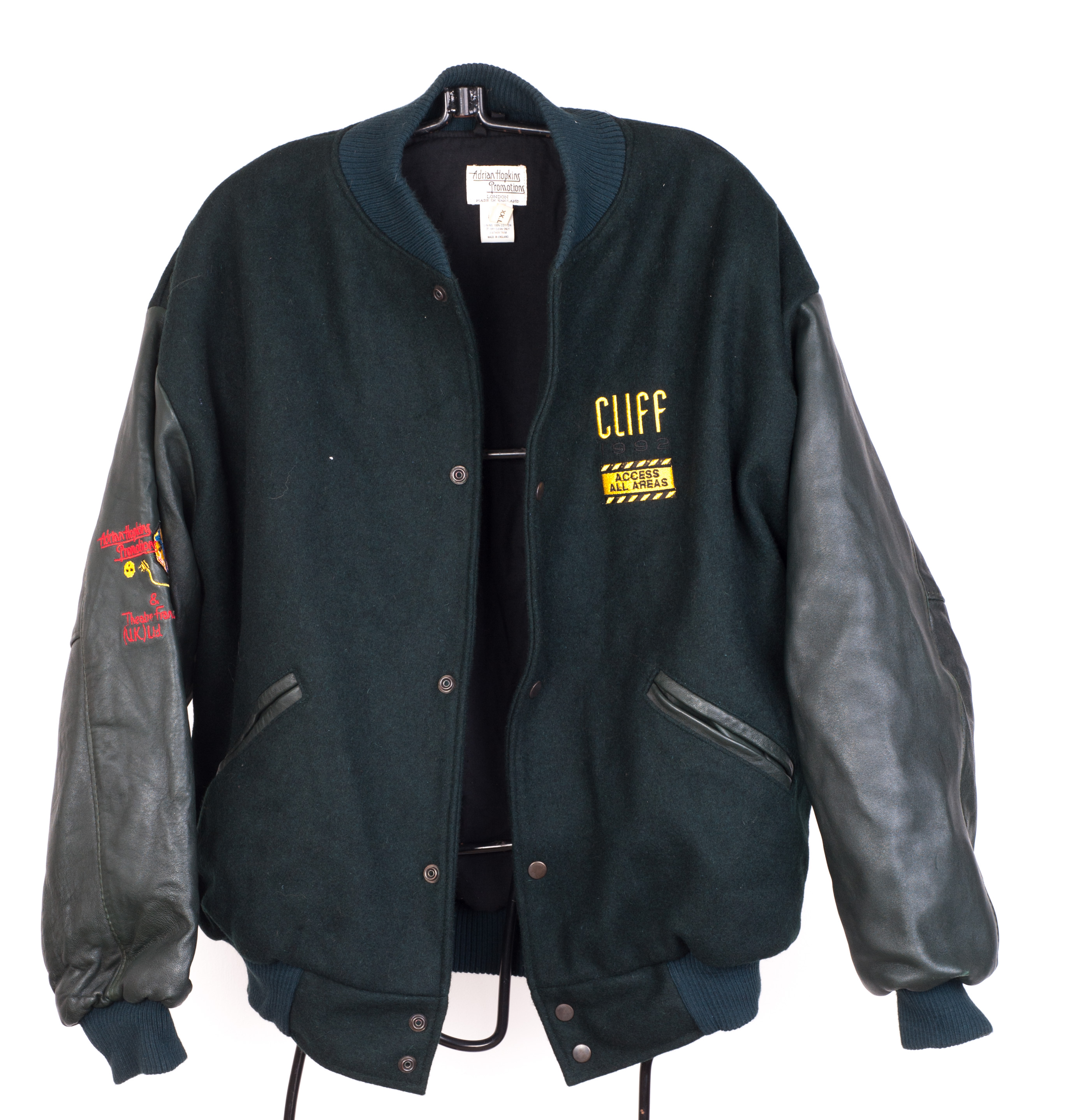 Cliff Richard: 1992 access all areas crew jacket - Adrian Hopkins Promotions, XX large size