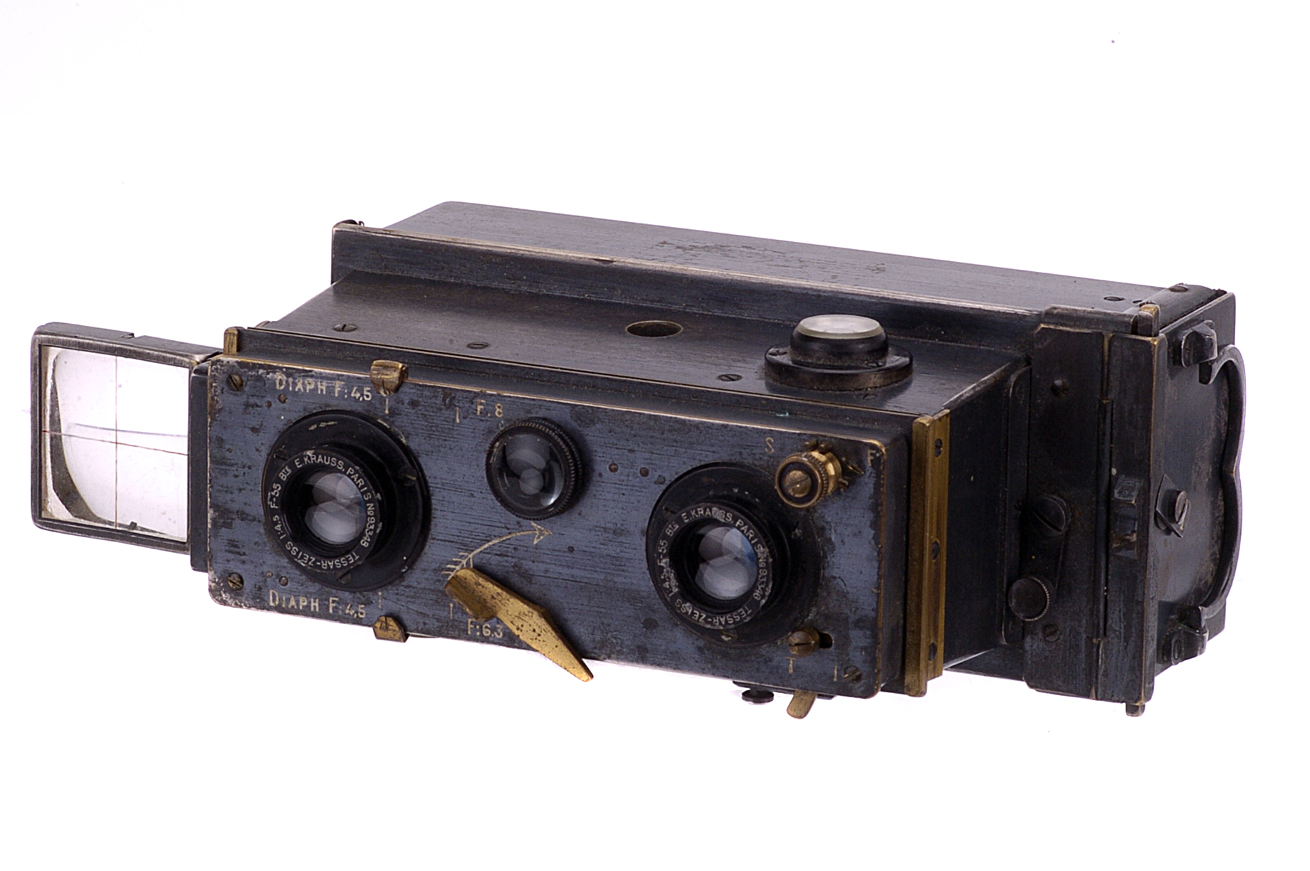 A Jules Richard Verascope No. 7 Camera, with E. Krauss Paris Tessar-Zeiss f/4.5 55mm lenses, body,