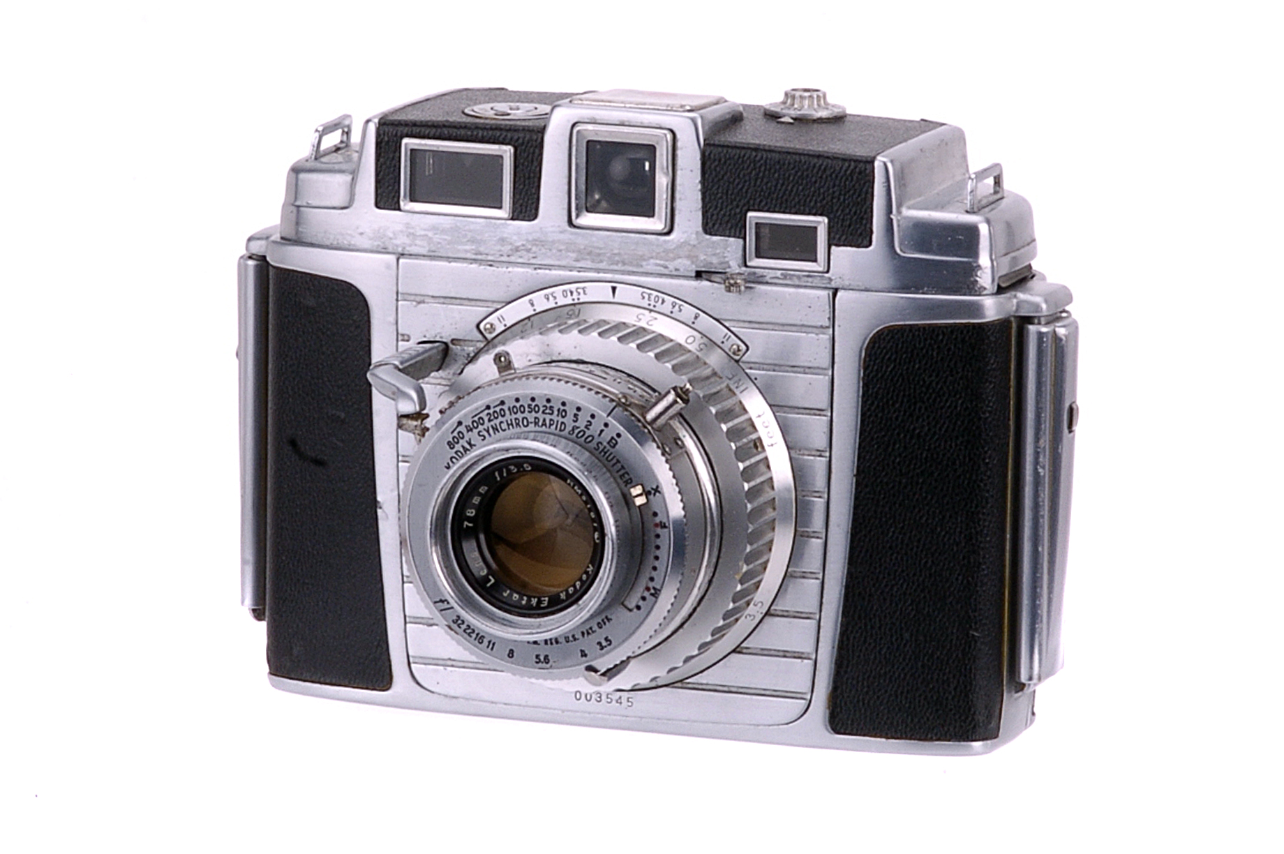 A Kodak Chevron Camera, serial no. 003545, with Ektar f/3.5 78mm lens, body, G, shutter working,